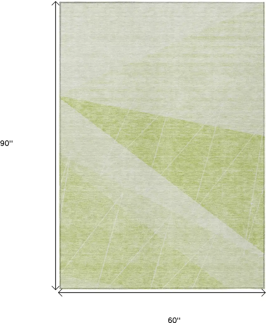 Green Mint Green And Ivory Geometric Washable Indoor Outdoor Area Rug Photo 3