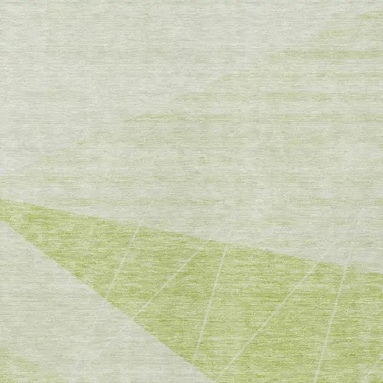 Green Mint Green And Ivory Geometric Washable Indoor Outdoor Area Rug Photo 4