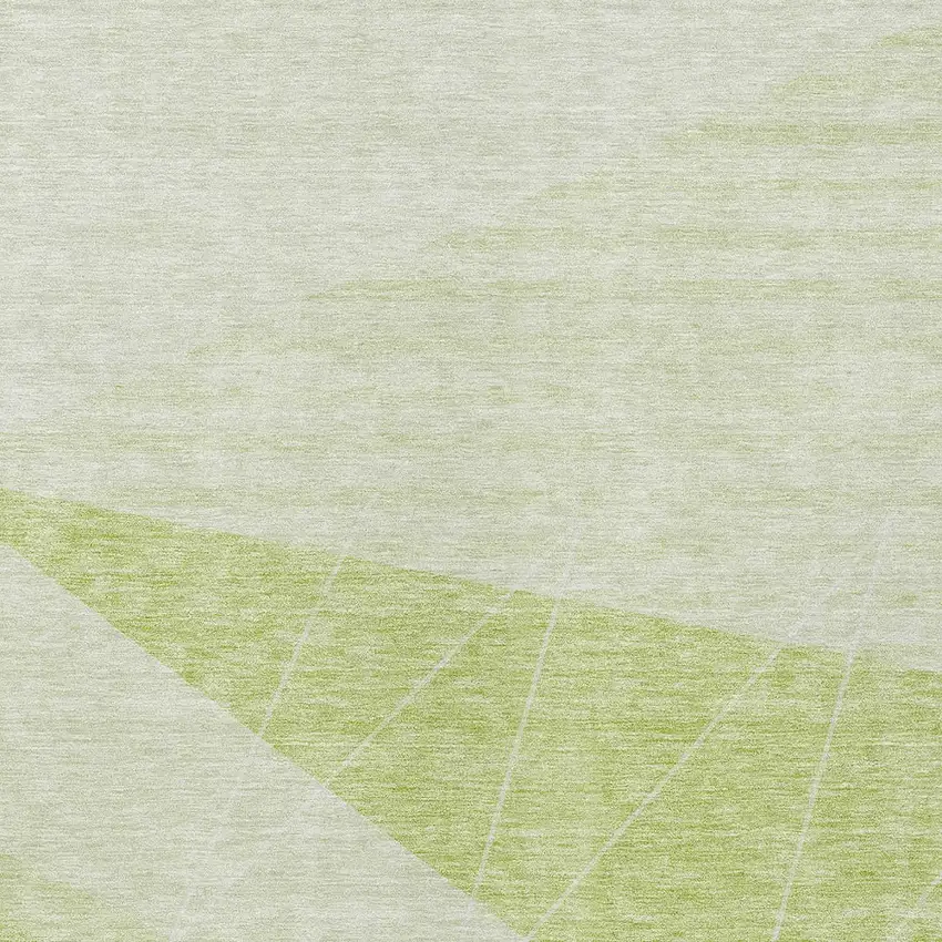 Green Mint Green And Ivory Geometric Washable Indoor Outdoor Area Rug Photo 4