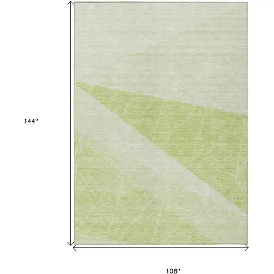 Green Mint Green And Ivory Geometric Washable Indoor Outdoor Area Rug Photo 3