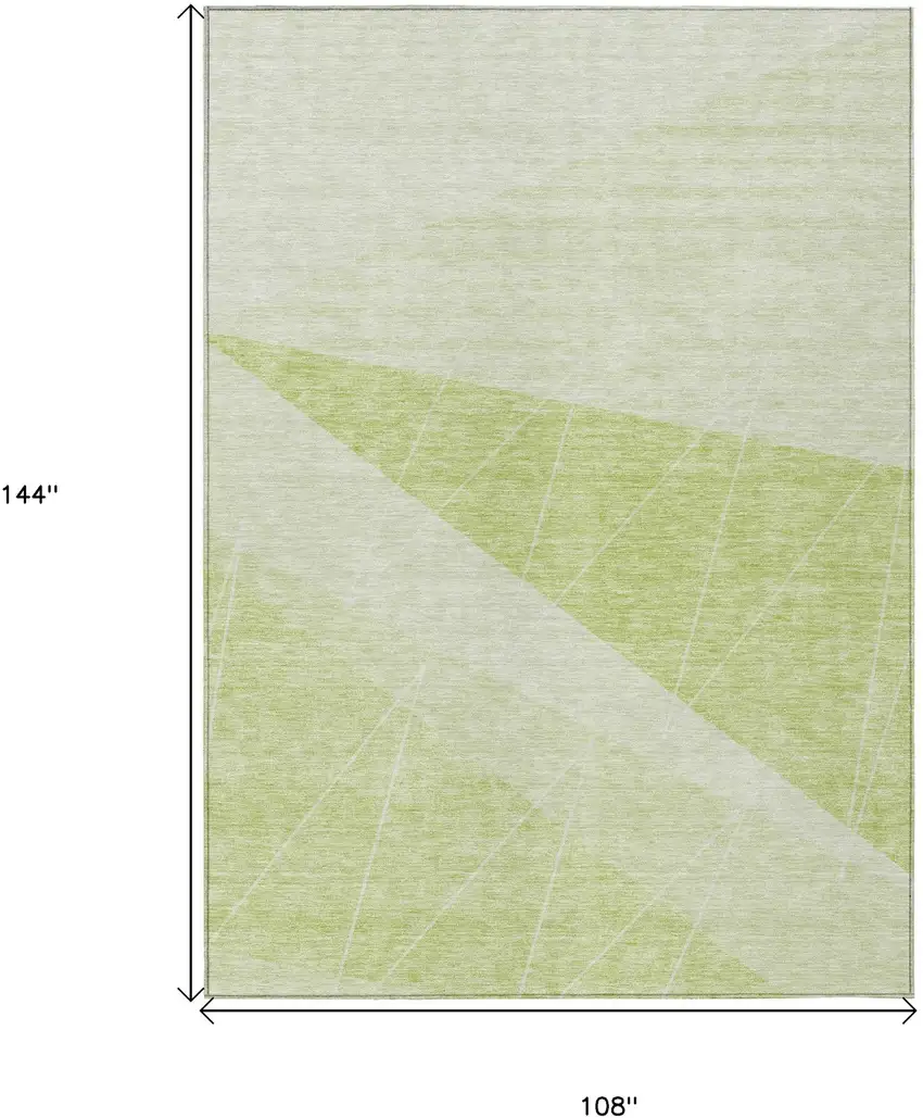 Green Mint Green And Ivory Geometric Washable Indoor Outdoor Area Rug Photo 3