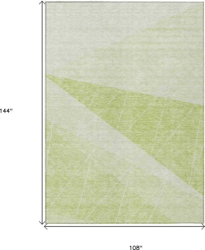 Green Mint Green And Ivory Geometric Washable Indoor Outdoor Area Rug Photo 3