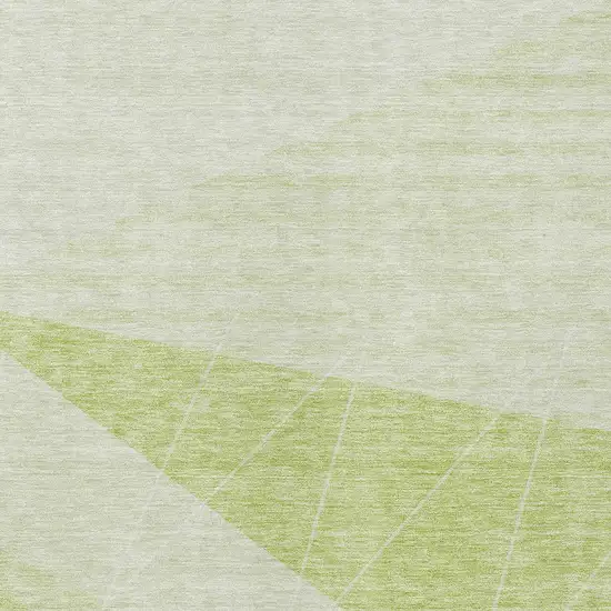 Green Mint Green And Ivory Geometric Washable Indoor Outdoor Area Rug Photo 4