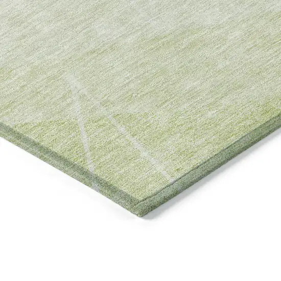 Green Mint Green And Ivory Geometric Washable Indoor Outdoor Area Rug Photo 3