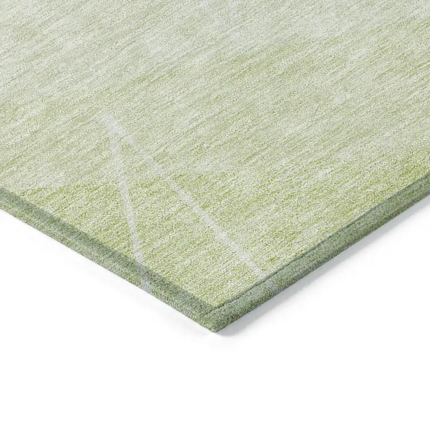 Green Mint Green And Ivory Geometric Washable Indoor Outdoor Area Rug Photo 3