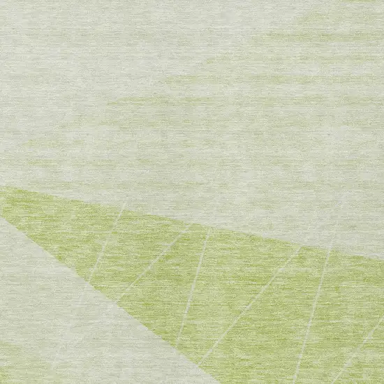 Green Mint Green And Ivory Geometric Washable Indoor Outdoor Area Rug Photo 4