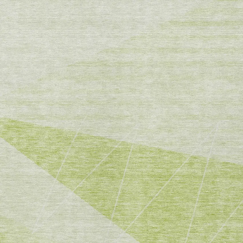 Green Mint Green And Ivory Geometric Washable Indoor Outdoor Area Rug Photo 4