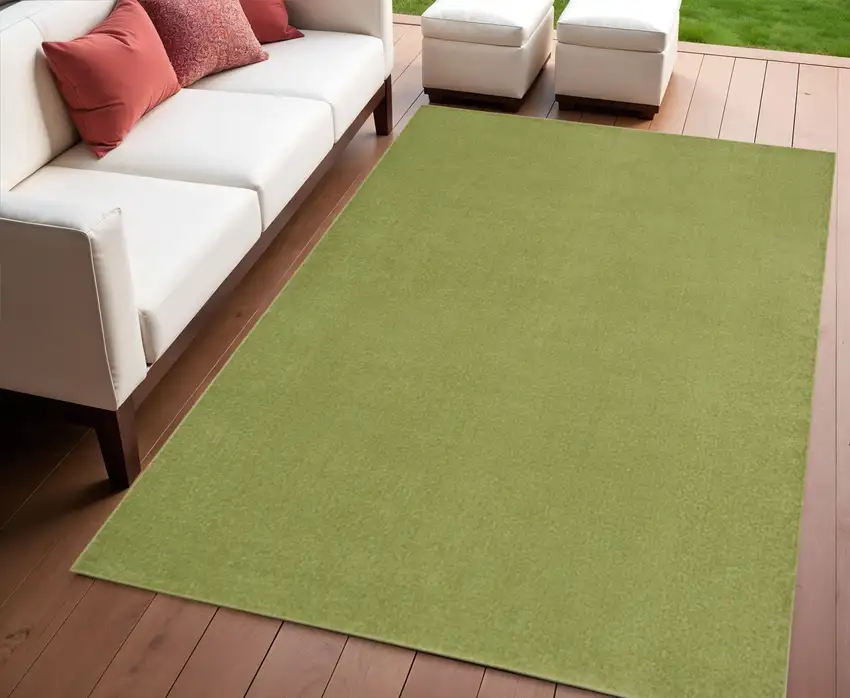 Green Indoor Outdoor Runner Rug Photo 2