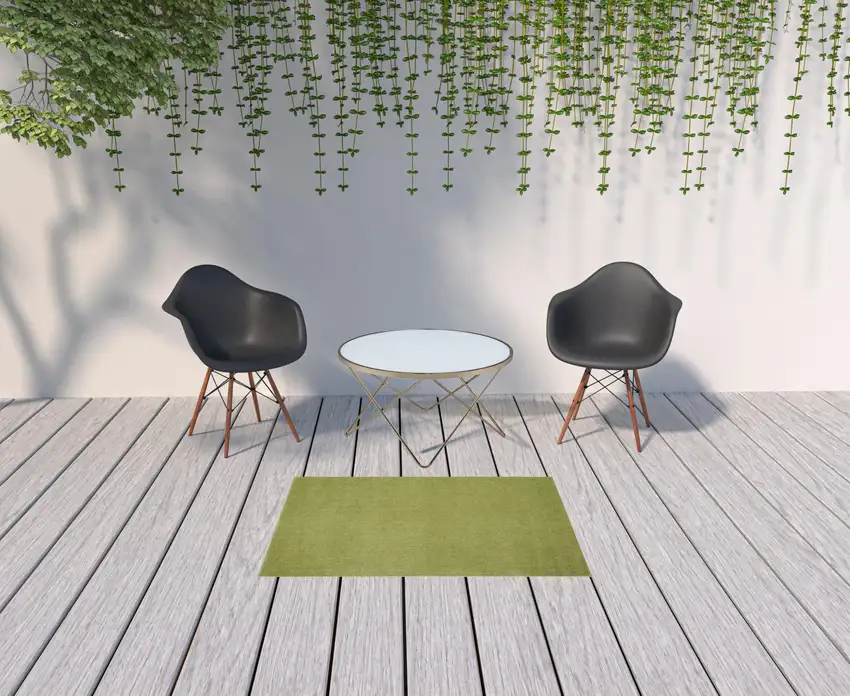 Green Non Skid Indoor Outdoor Area Rug Photo 2