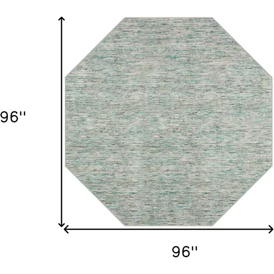 Green Octagon Wool Hand Loomed Handmade Area Rug Photo 3