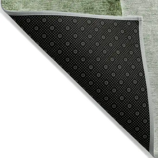 Green Olive Green And Gray Abstract Washable Indoor Outdoor Area Rug Photo 2
