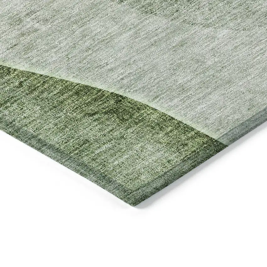 Green Olive Green And Gray Abstract Washable Indoor Outdoor Area Rug Photo 3