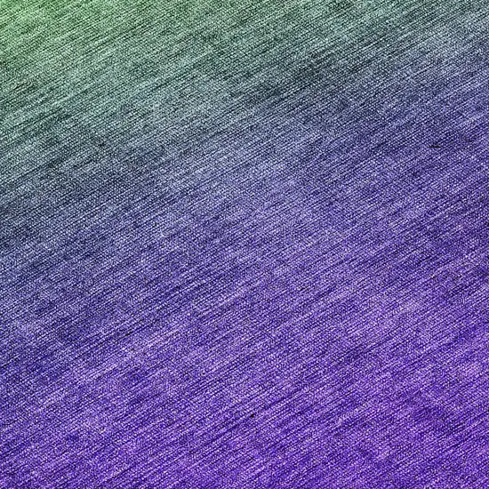 Green Purple And Charcoal Ombre Washable Indoor Outdoor Area Rug Photo 7