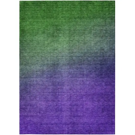 Green Ombre Washable Non Skid Indoor Outdoor Area Rug Photo 6