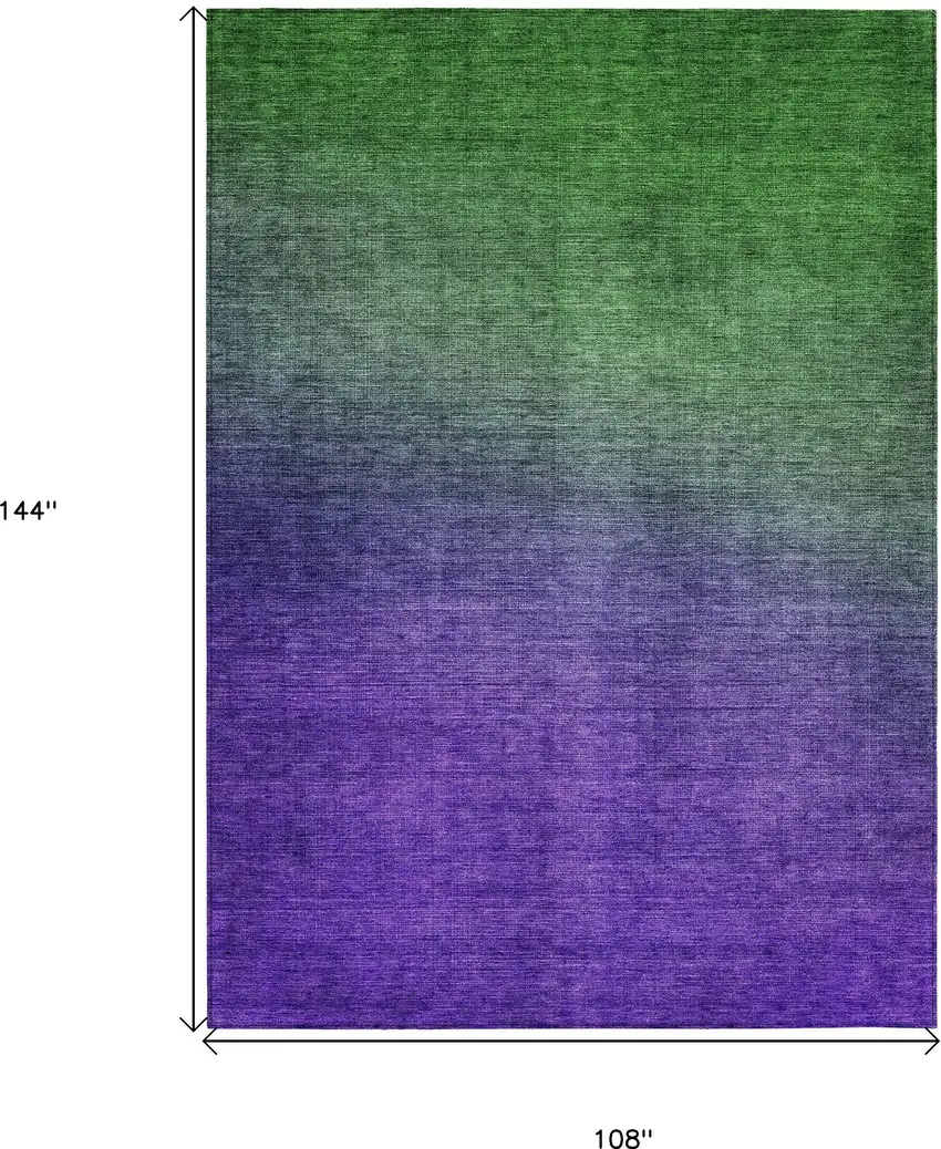 Green Ombre Washable Non Skid Indoor Outdoor Area Rug Photo 3