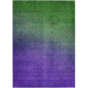 Photo of Green Ombre Washable Non Skid Indoor Outdoor Area Rug