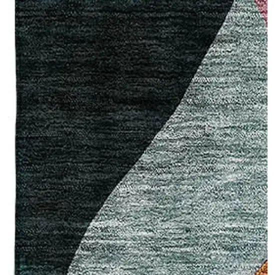 Green Orange Teal And Pink Abstract Washable Area Rug With UV Protection Photo 3