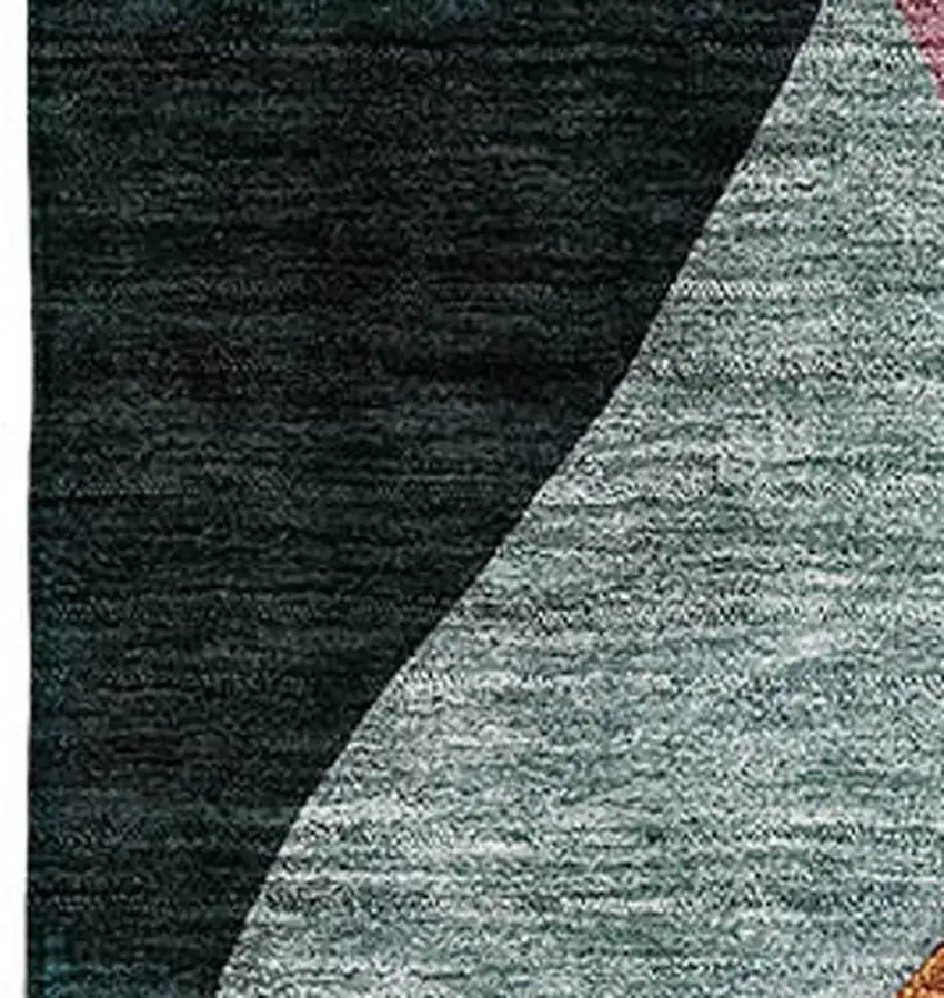 Green Orange Teal And Pink Abstract Washable Area Rug With UV Protection Photo 3