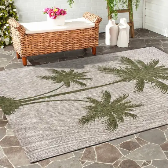 Green Palm Tree Indoor Outdoor Area Rug Photo 9