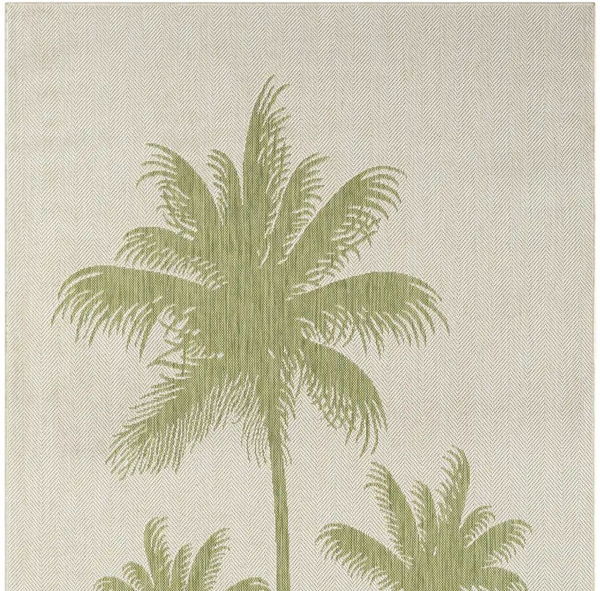 Beige Floral Indoor Outdoor Area Rug Photo 5