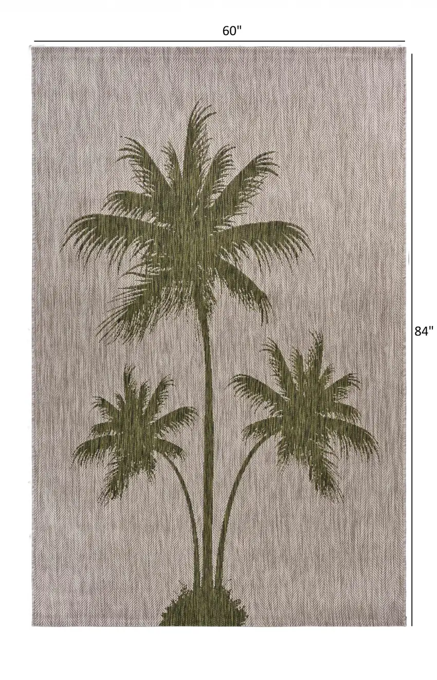 Green Palm Tree Indoor Outdoor Area Rug Photo 6