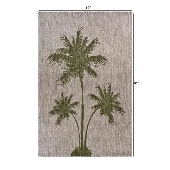 Green Palm Tree Indoor Outdoor Area Rug Photo 6