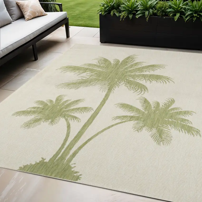 Beige Indoor Outdoor Area Rug Photo 1