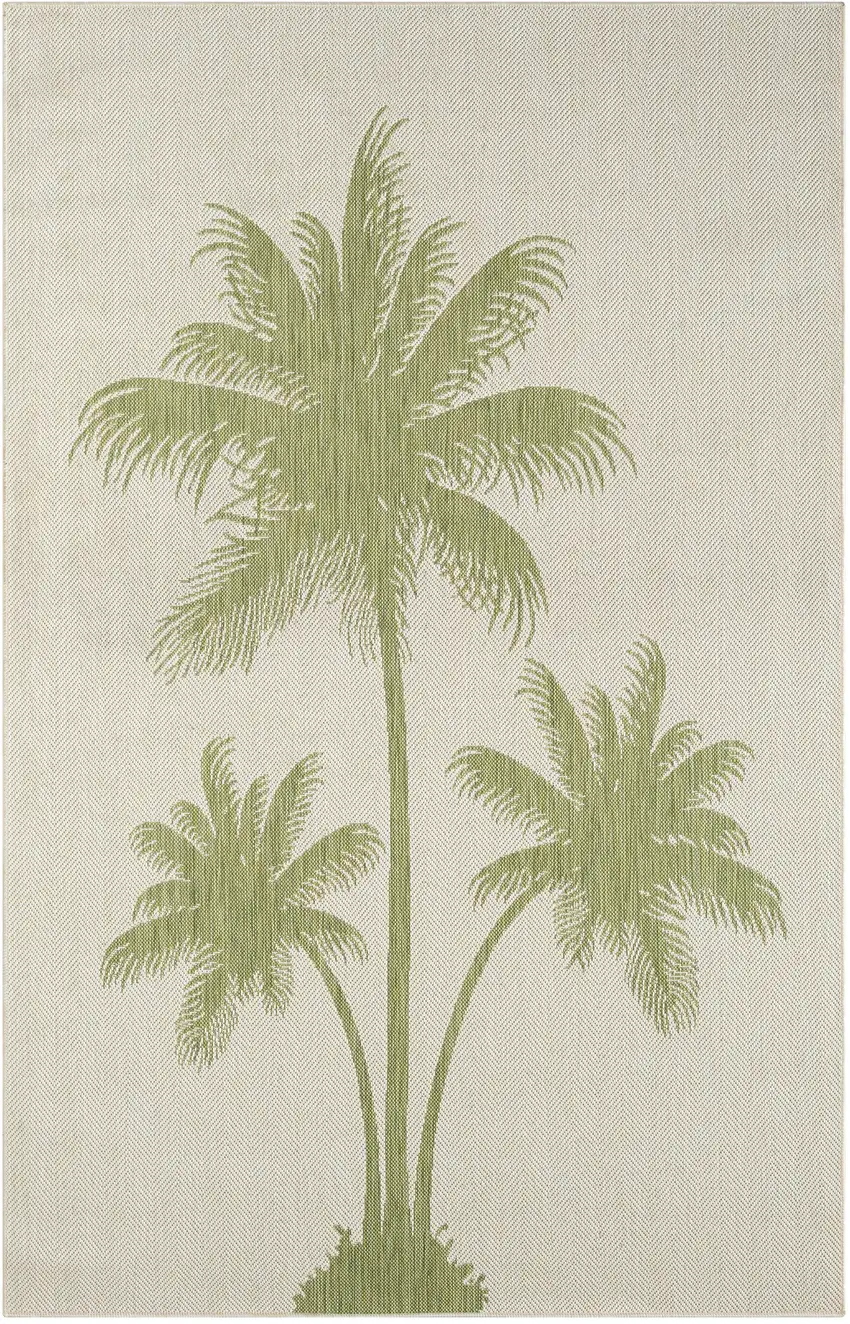 Green Palm Tree Indoor Outdoor Area Rug Photo 1