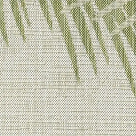 Beige And Green Palm Leaf Indoor Outdoor Area Rug Photo 3