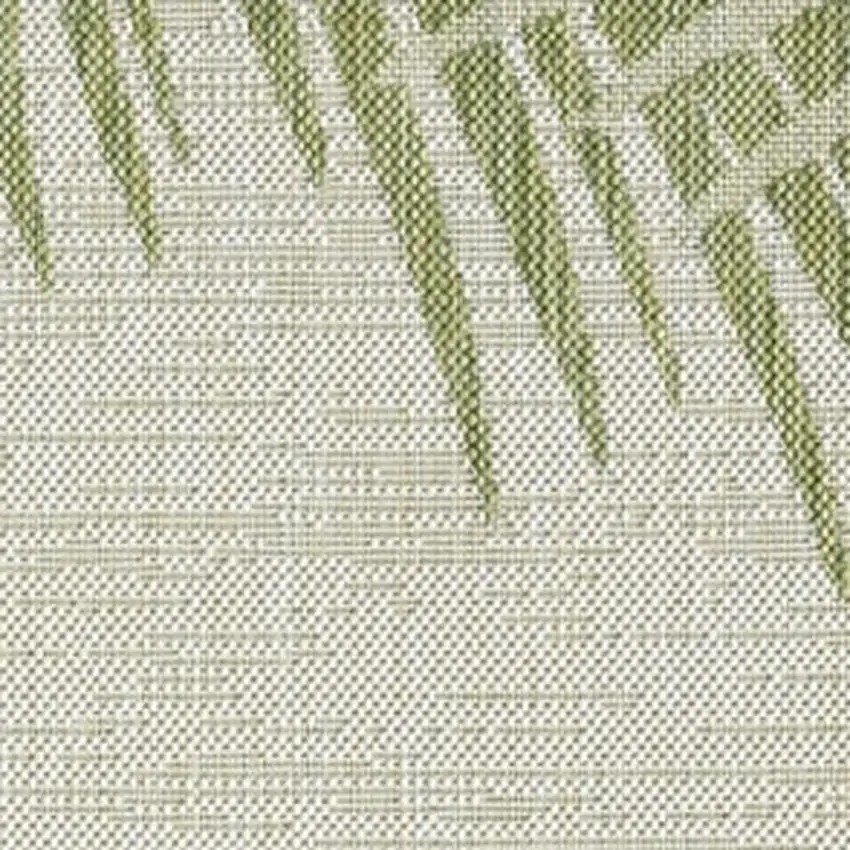 Beige And Green Palm Leaf Indoor Outdoor Area Rug Photo 3