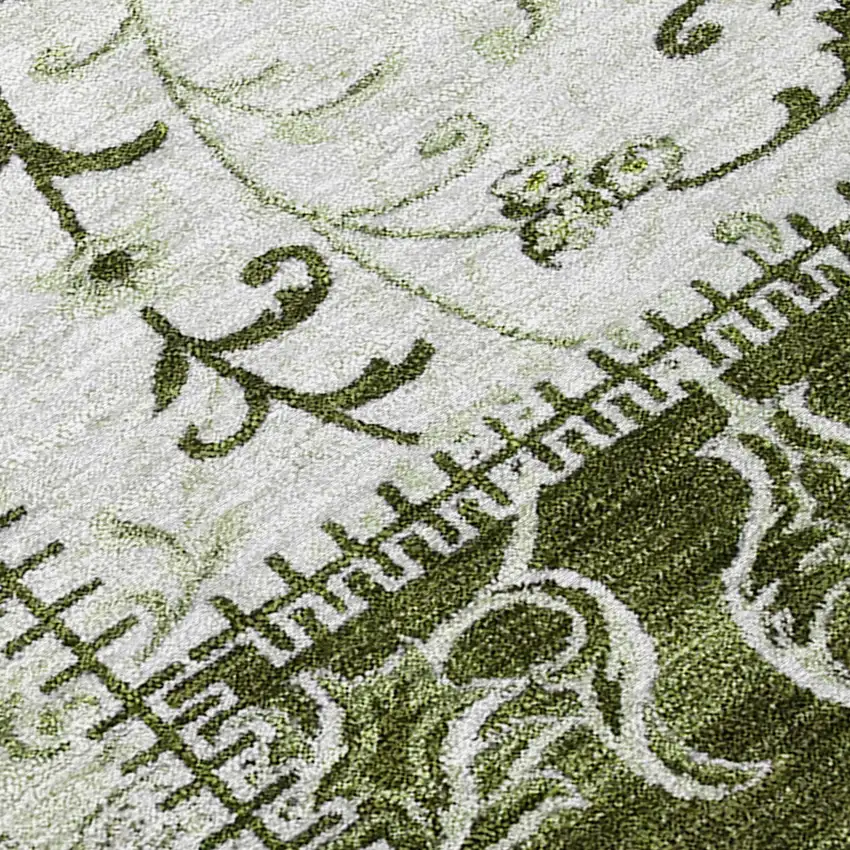 Green Patchwork Washable Non Skid Indoor Outdoor Area Rug Photo 9