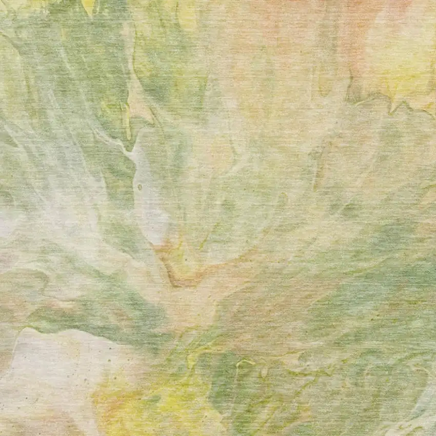 Green Peach And Yellow Abstract Washable Area Rug With UV Protection Photo 8