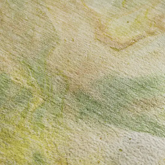 Green Peach And Yellow Abstract Washable Area Rug With UV Protection Photo 8