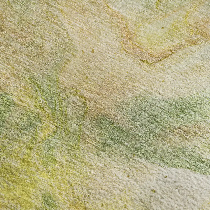 Green Peach And Yellow Abstract Washable Area Rug With UV Protection Photo 8