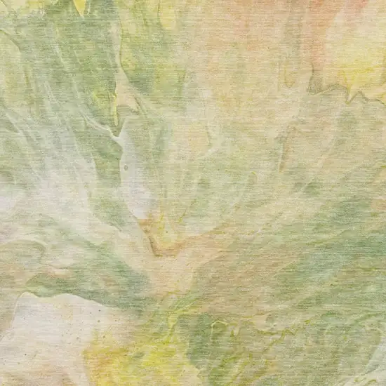 Green Peach And Yellow Abstract Washable Area Rug With UV Protection Photo 9