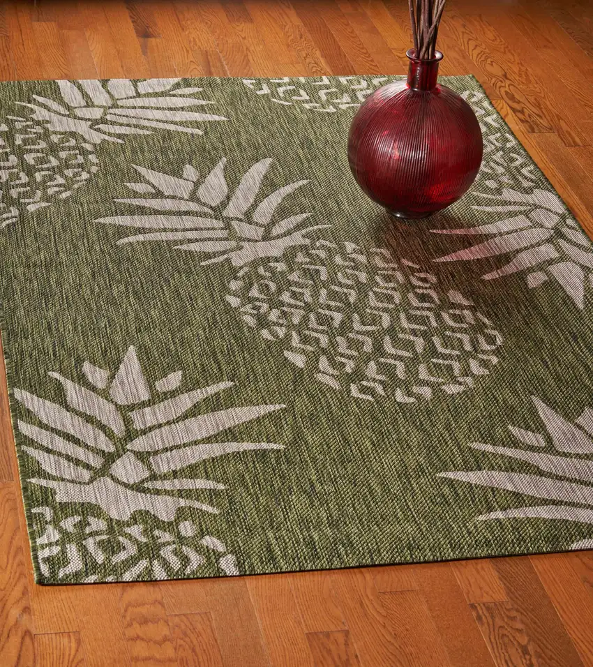 Green Pineapple Indoor Outdoor Area Rug Photo 8