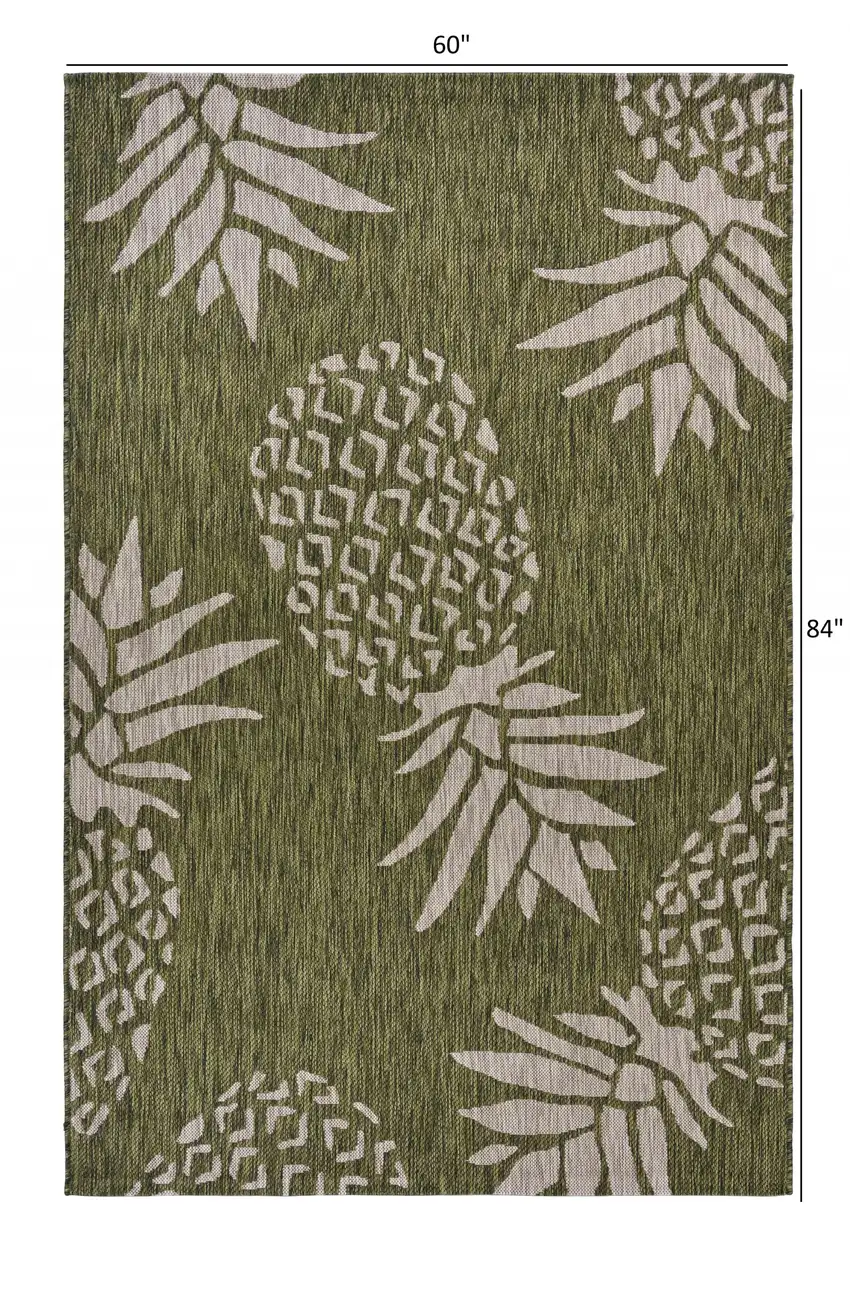 Green Pineapple Indoor Outdoor Area Rug Photo 5