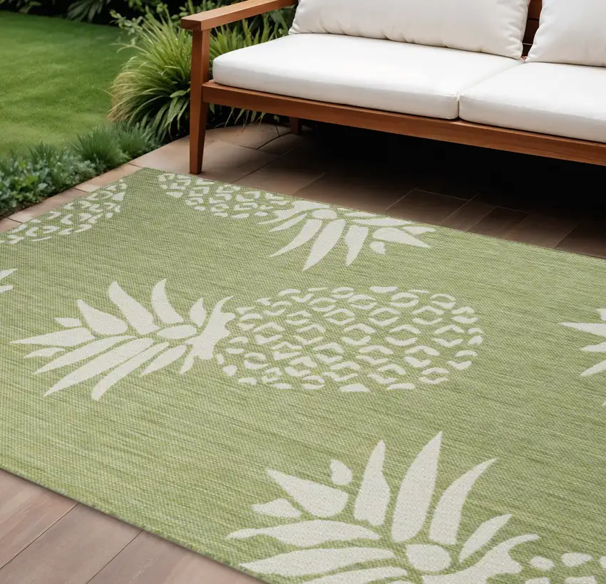 Green Indoor Outdoor Area Rug Photo 1