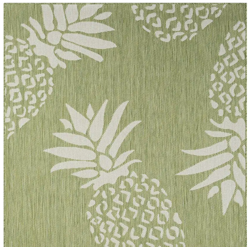 Green Floral Indoor Outdoor Area Rug Photo 5