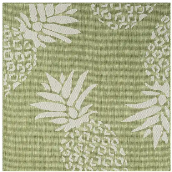 Green Floral Indoor Outdoor Area Rug Photo 5