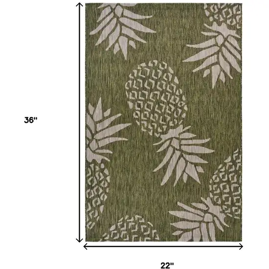Green Indoor Outdoor Area Rug Photo 3