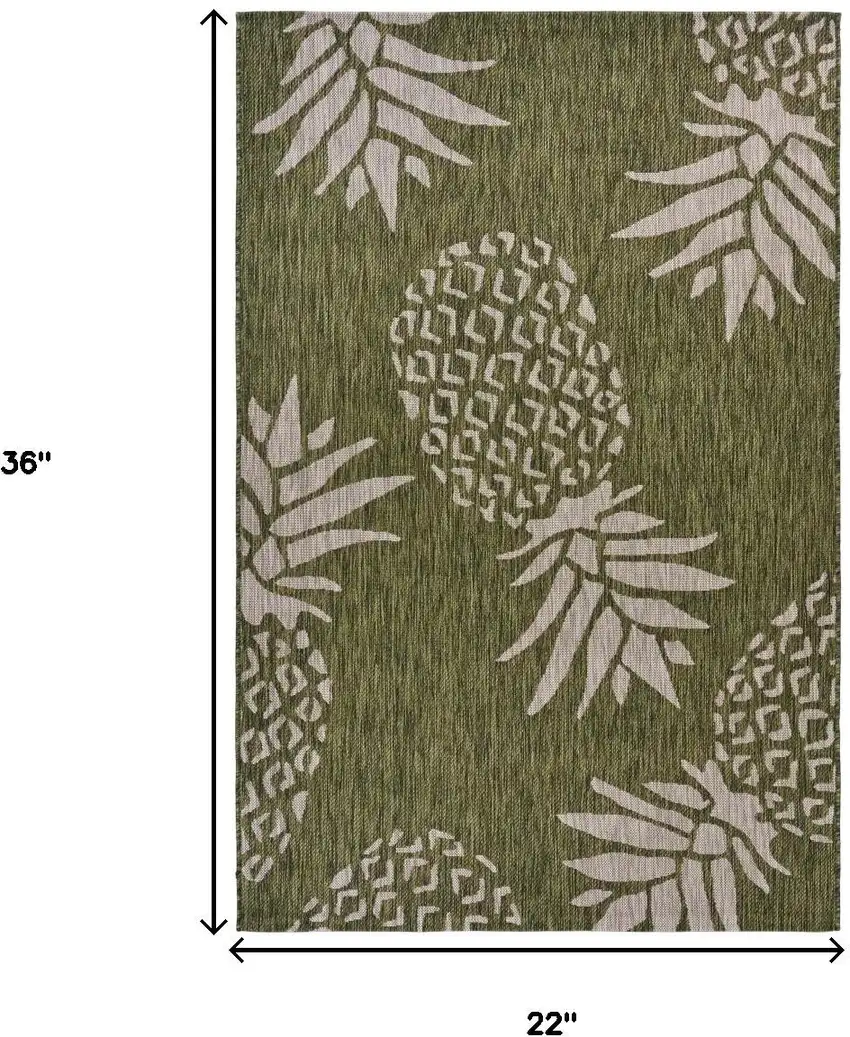 Green Indoor Outdoor Area Rug Photo 3