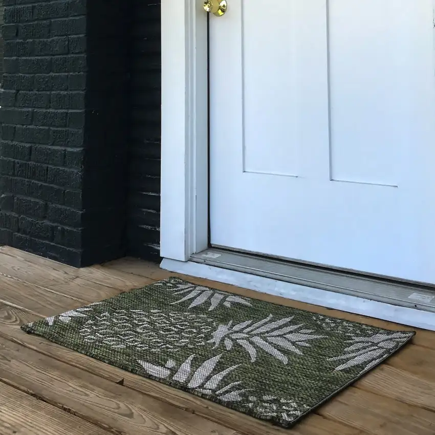 Green Pineapple Indoor Outdoor Scatter Rug Photo 7
