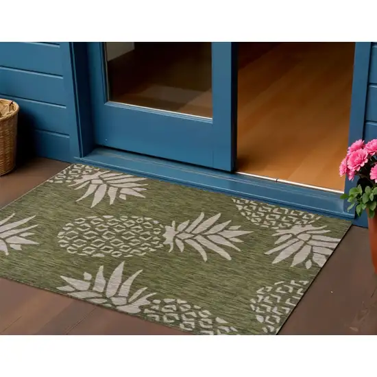 Green Indoor Outdoor Area Rug Photo 1