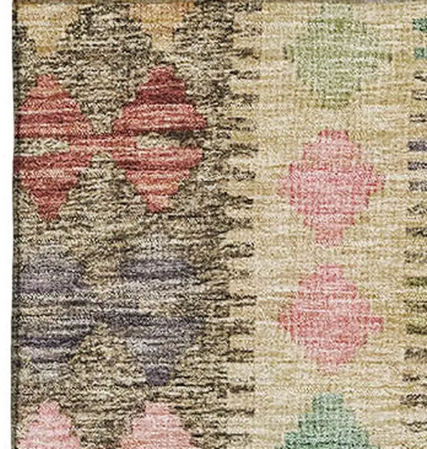 Green Pink And Blue Geometric Washable Area Rug With UV Protection Photo 3