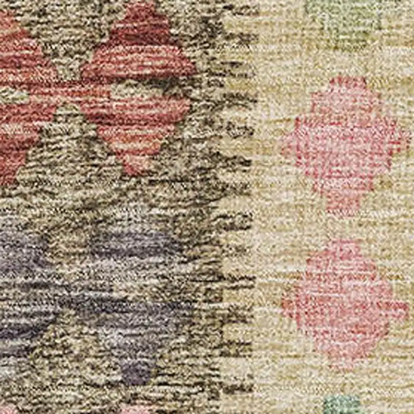 Green Pink And Blue Geometric Washable Area Rug With UV Protection Photo 2