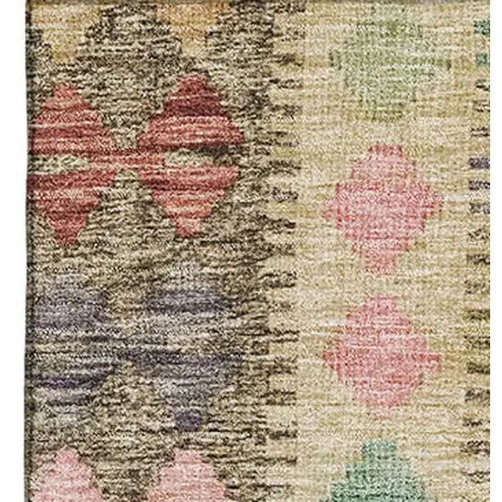 Green Pink And Blue Geometric Washable Area Rug With UV Protection Photo 3