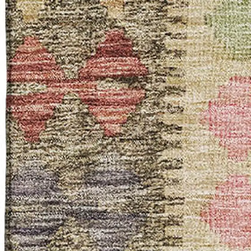 Green Pink And Blue Geometric Washable Area Rug With UV Protection Photo 2