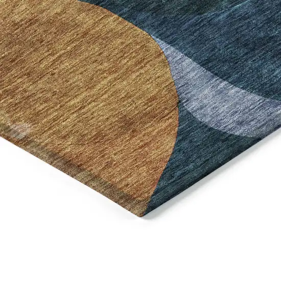 Green Pink And Teal Blue Abstract Washable Indoor Outdoor Area Rug Photo 3