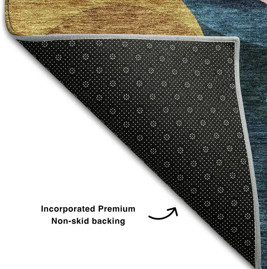 Green Pink Purple And Teal Abstract Washable Area Rug With UV Protection Photo 6